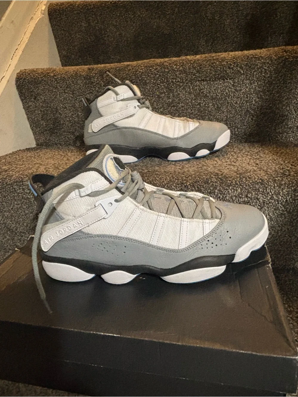 Jordan 6 Rings In The White/Dutch Blue/Particle Grey Men's size 12 authentic